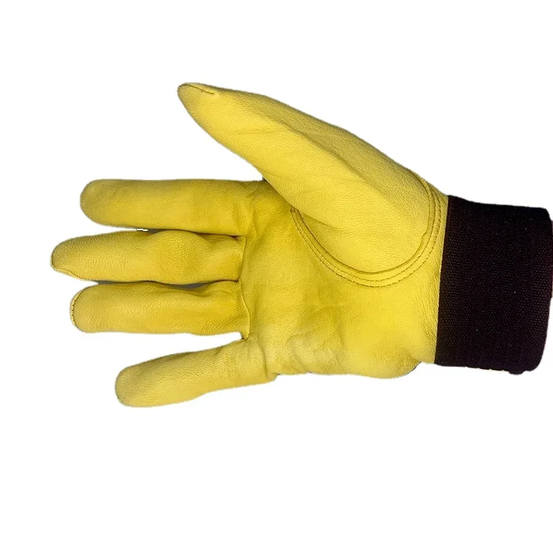 Gants de travail en cuir résistant à l\'usure, assurance du travail, épais, gants de protection, site de transport, réparation de machines, gants