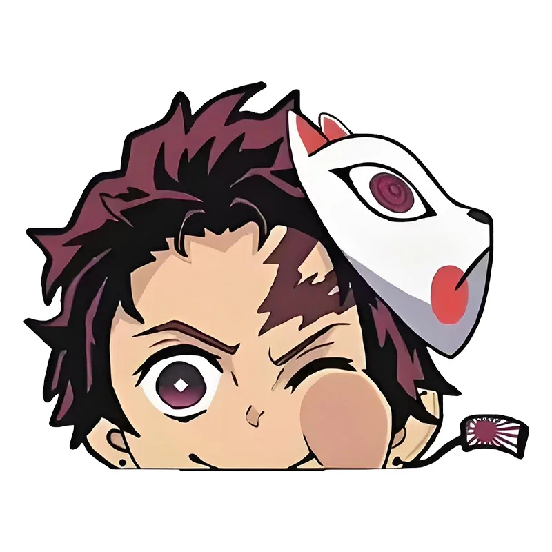 ملصقات أنيمي شيطان القاتل لطيف نظرة خاطفة سيارة ملصق مقاوم للماء ملصقات واقية من الشمس نافذة الكمبيوتر المحمول الجذع ملصق سيارة الديكور