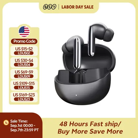 QCY MeloBuds Pro ANC Bluetooth 5.3 Earphones Wireless 46dB Hybrid ANC Hi-Res LDAC Earbuds 6 Mic Headphones 34H In-Ear Detection