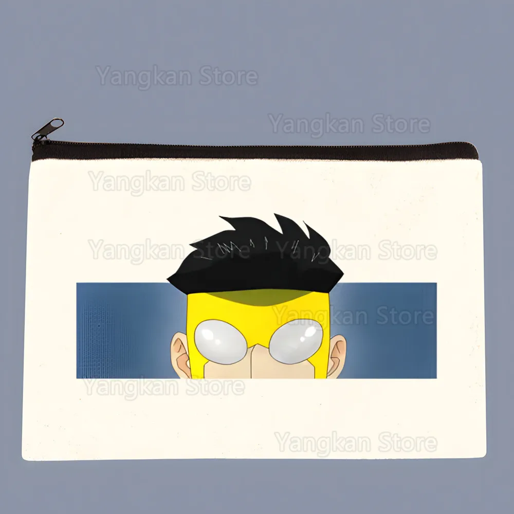 

Холщовая косметичка Invincible Mark Grayson Hero, милые косметички, милый тканевый кошелек, хлопковый кошелек на молнии, сумка-карандаш для хранения