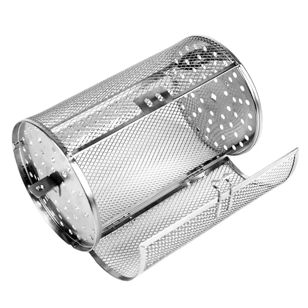 

1pcs Stainless Steel Roasting Cage for Uniform Heating Round BBQ Basket Kitchen Tool Grilling Cage Oven French Fries Basket