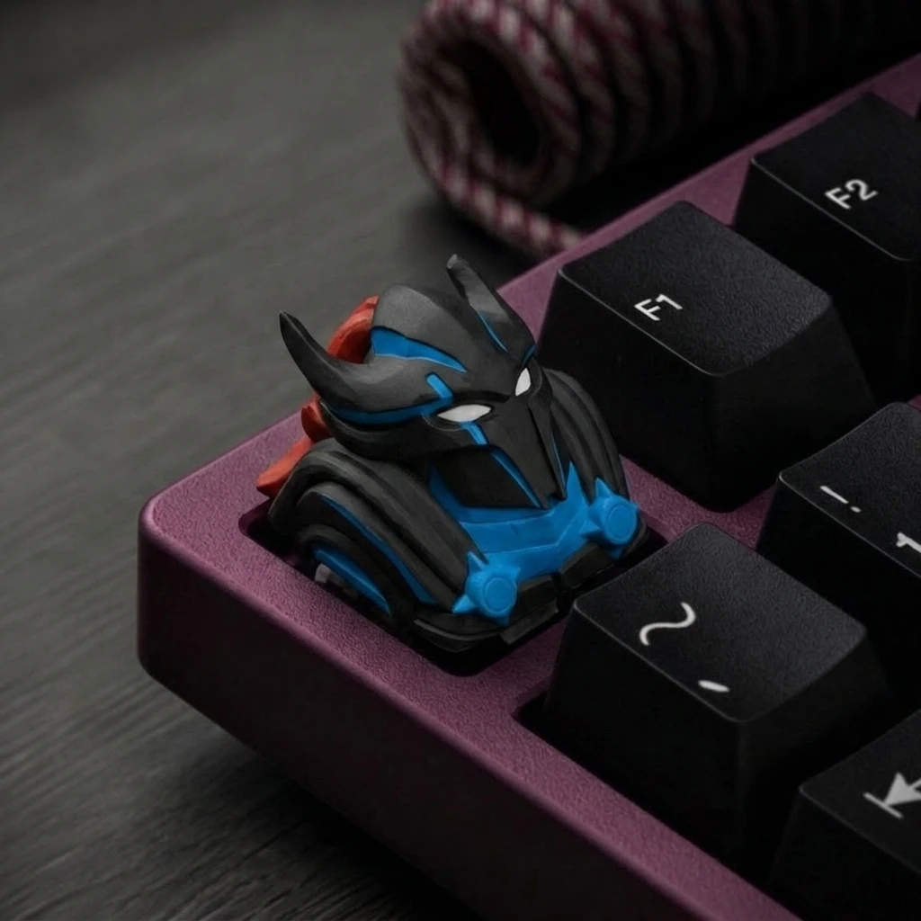 Customizable keycaps featuring the anime character Shadow Legion, compatible with cross-shaped switches.