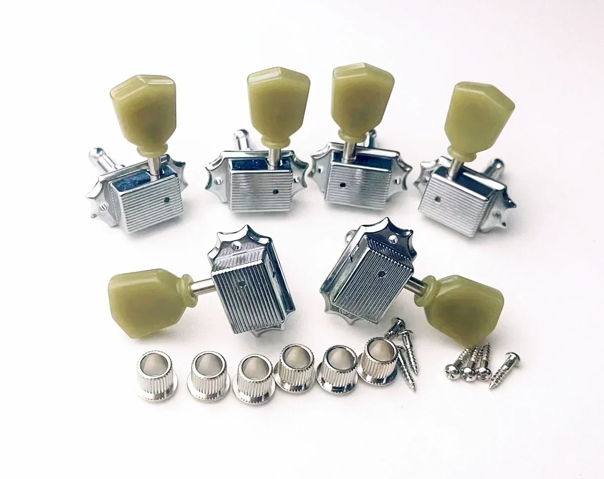 

Vintage Deluxe Locking Electric Guitar Machine Heads Tuners 1 Set 3R3L Upgrade Gear for Musicians