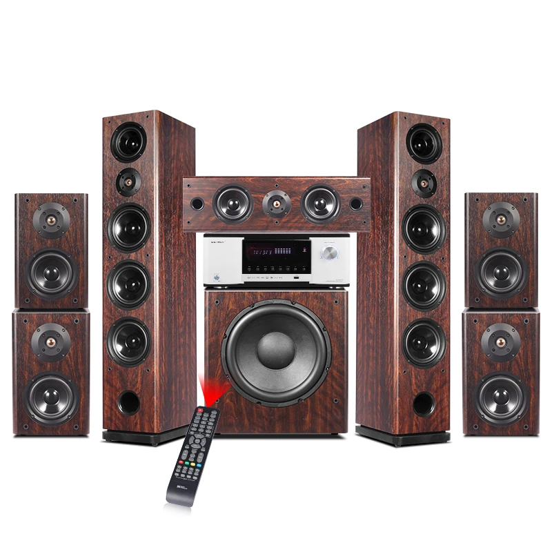 7.1 Tower Home Theater System Surround Sound Wooden Home Theatre System with Digital Amplifier Supporting 3D/8K