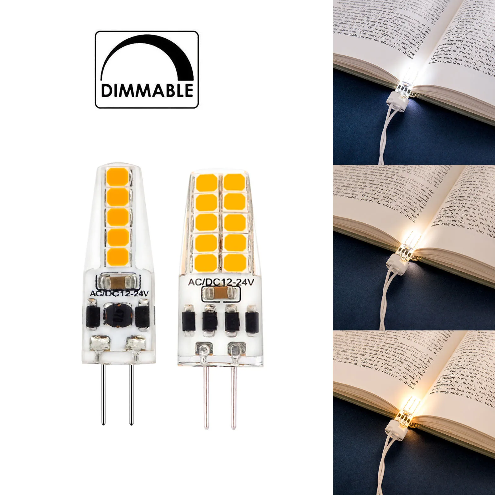 Mini Dimmable G4 LED Silicone Crystal Light Bulbs AC/DC 12V-24V 3W 5W 2835 SMD Cold Warm Neutral White Replace Halogen Lamp