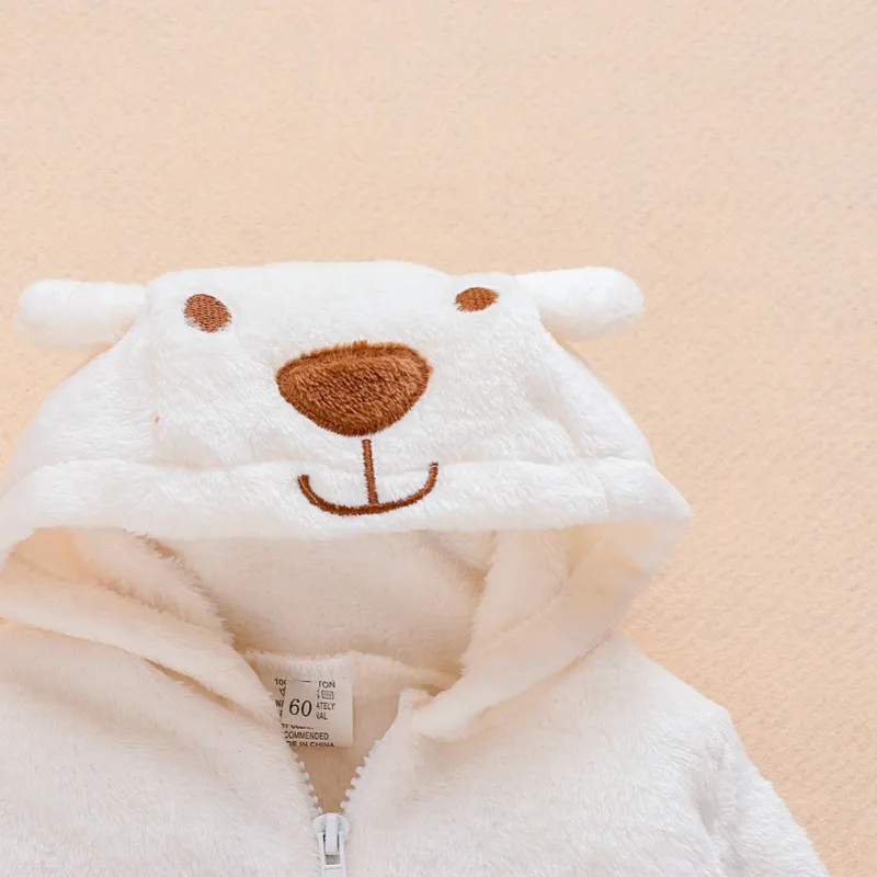 Winter Baby Clothes Cute Cartoon Bear Baby Rompers Pajamas Cotton Infant Boy Girls Animal Costume Zipper Jumpsuit 0-24 Months