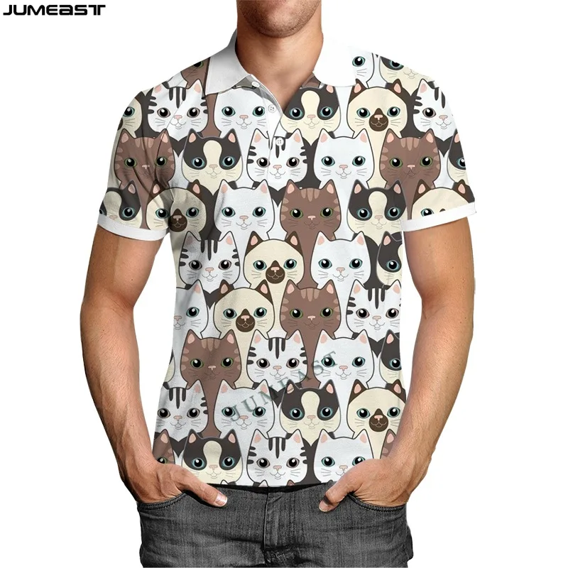 

Jumeast Men Women 3D Sweatshirt Oversized Male Female Cartoon Lovely Animal Cat Funny Polo T Shirt Hip Sport Pullover Tops Tees