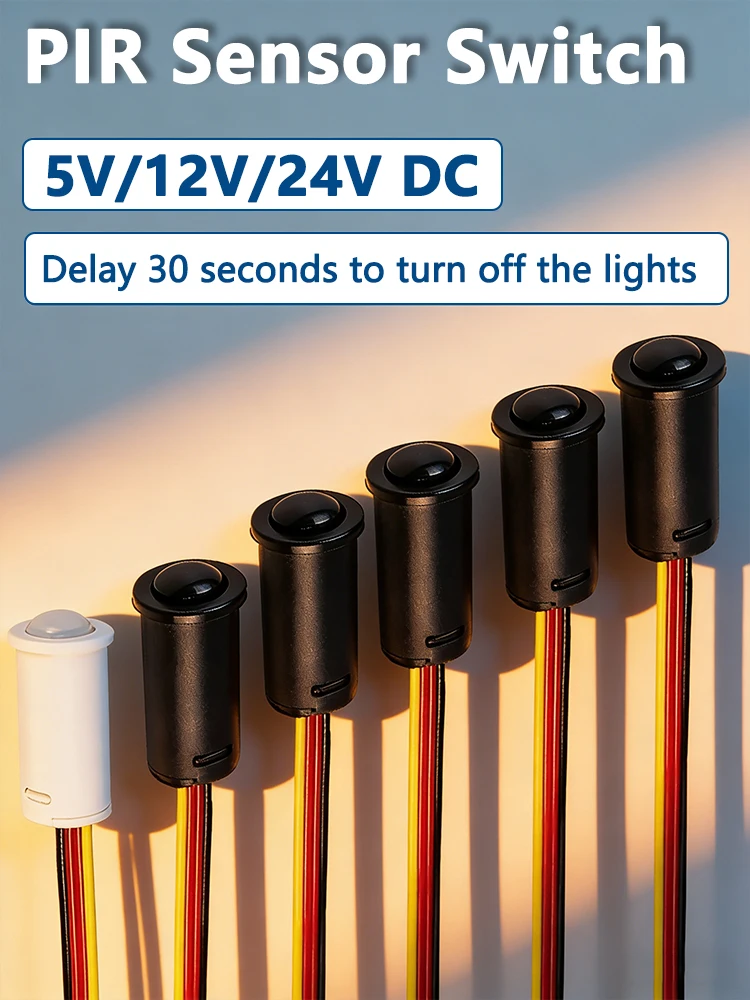 5V12V PIR Infrarot-Bewegungsschalter Automatischer Schalter PIR-Sensor-Detektor Licht LED Infrarotschalter Empfindliche Erfassungszeitverzögerung 30S