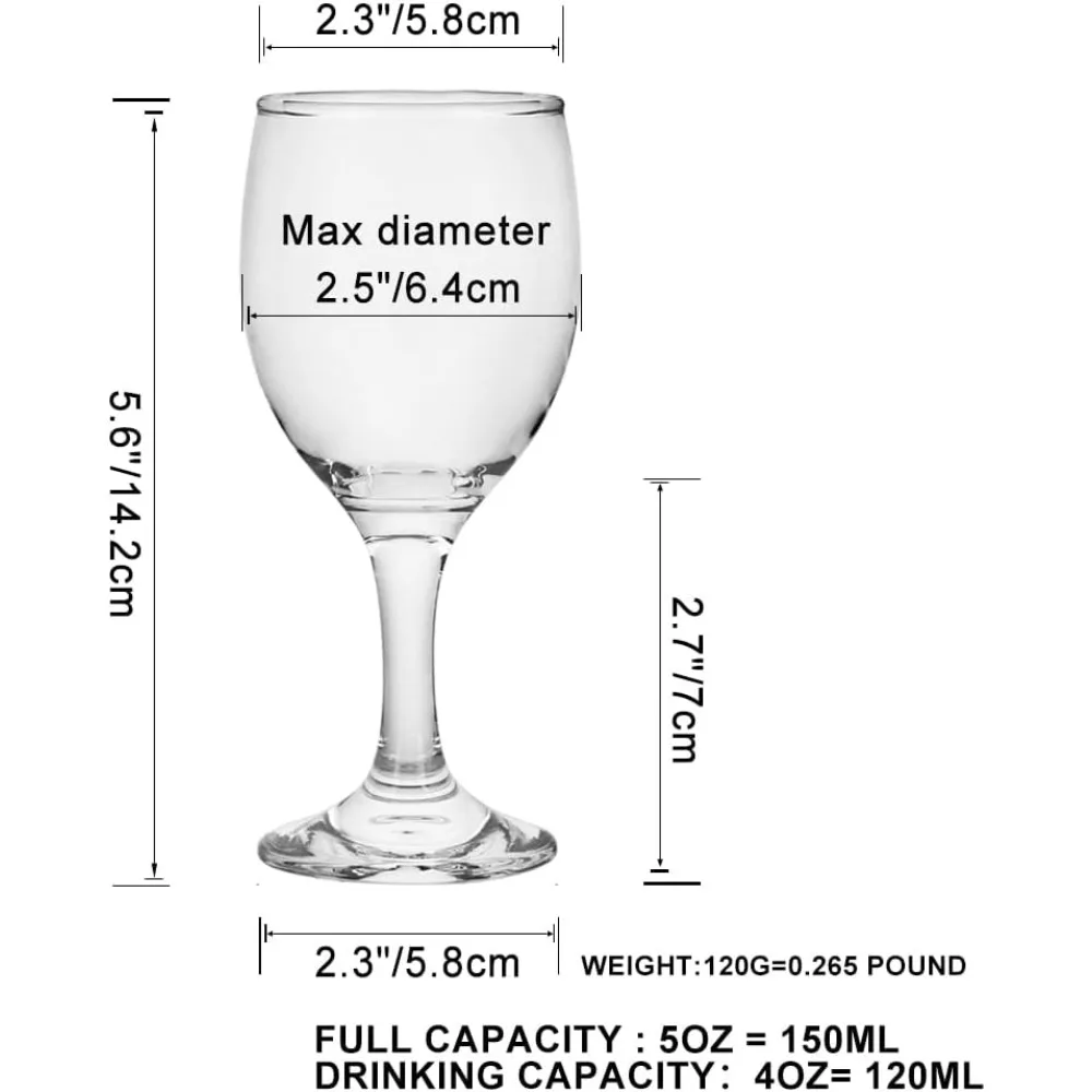 Набор из 24 классических маленьких бокалов для красного вина — высота 5,6 дюйма, емкость 120 мл, прочные прозрачные белые бессвинцовые стеклянные стаканчики для вечеринок