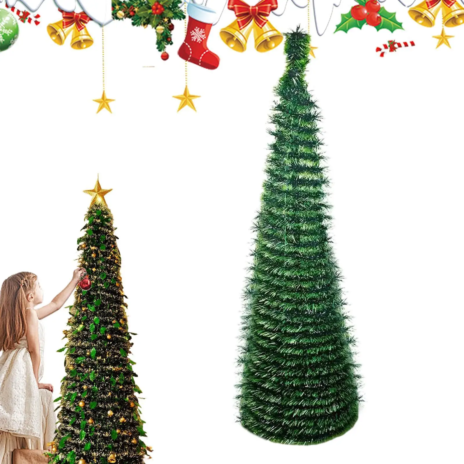 

Fake Christmas Tree Holiday Yard Decor 5 Ft Faux Foldable Christmas Tree For Winter Holiday Season Decor Indoor Porch Yard