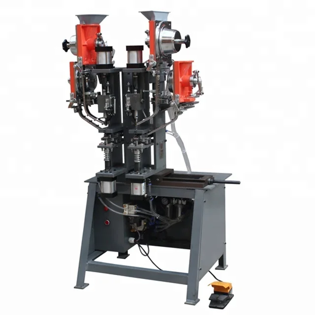 Máquina remachadora neumática automática de cuatro cabezales, punzonado de ojales para bolsas de compras de papel, ropa, Motor de bebidas y alimentos, JZ-918G4
