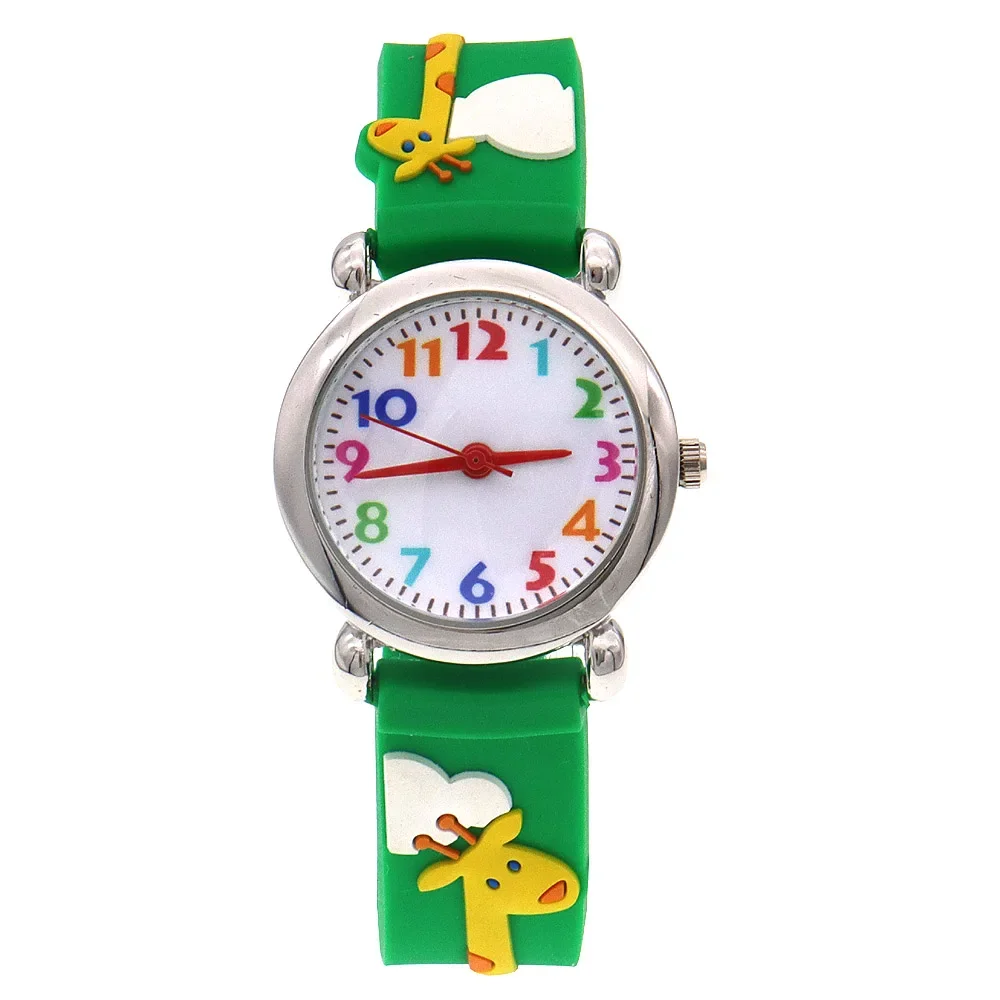 3D Cartoon Kids Watch Animal Theme Silicone Strap Educational Toy Birthday Gift