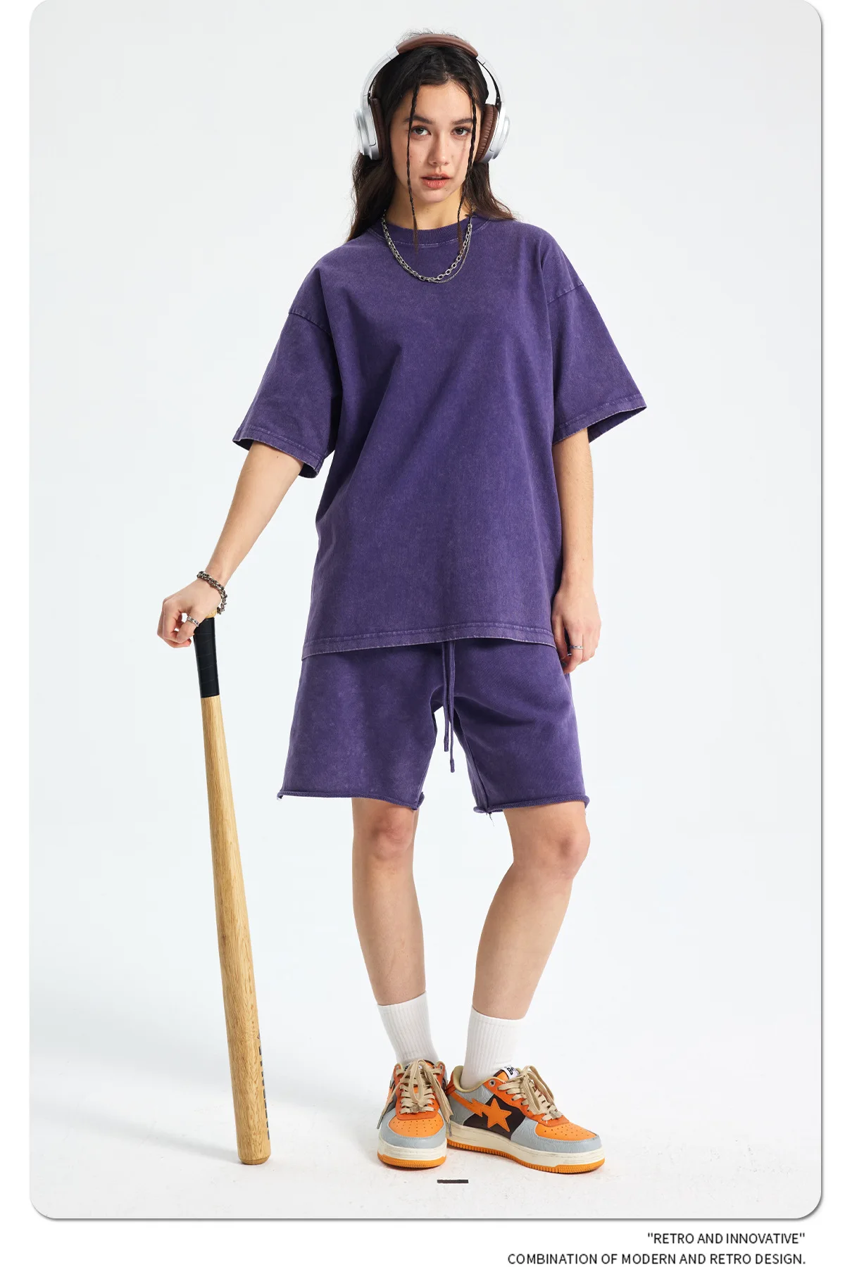 2025 New Tie-Dye Washed Vintage T-Shirt & Shorts Set, Oversize Unisex American Streetwear, Couple Matching Summer Casual Outfit