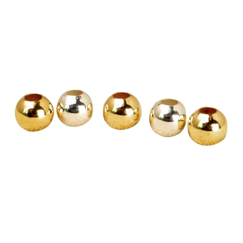 BoYuTe (1000 Pieces/Lot) 3-4-5-6mm Brass Loose Bead Hollow Beads DIY Beaded Jewelry Accessories Factory Wholesale