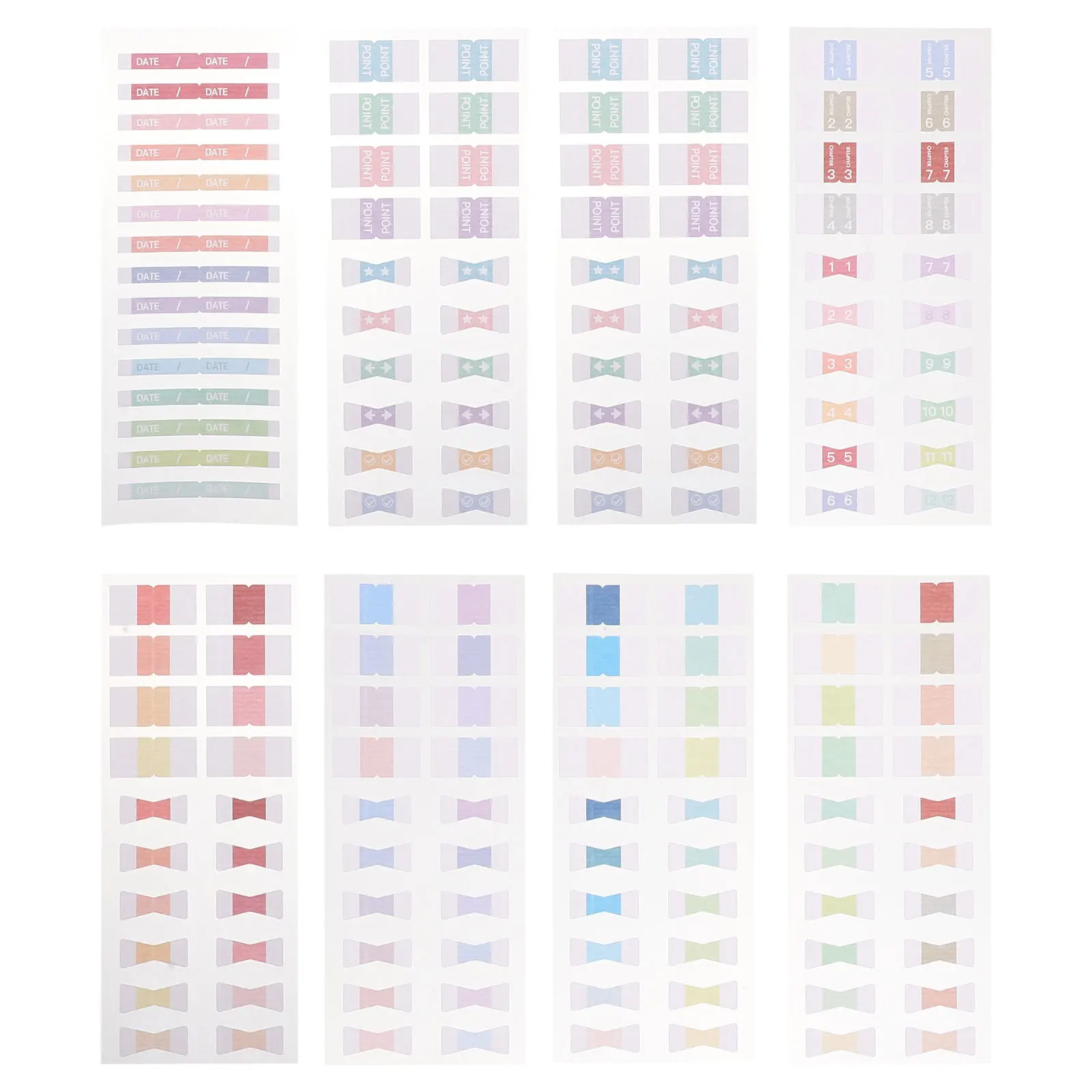 

3pcs Page Marker Sticker Set Self-Adhesive Paper Tabs For Office School Tabs Sticky Memo Pad Notebook Marking Tool