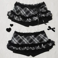 Summer Y2K Skirt Women Harajuku Streak Graphic Print Sexy Spicy Girls Mini Skirt Hip Hop Punk Lace Half Length Skirt