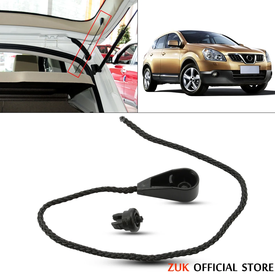 ZUK For Nissan Qashqai 2008-2015 Strap Rope Clip Accessories Trunk Shelf Rope Black Car Parcel Shelf String 79965-JE20A