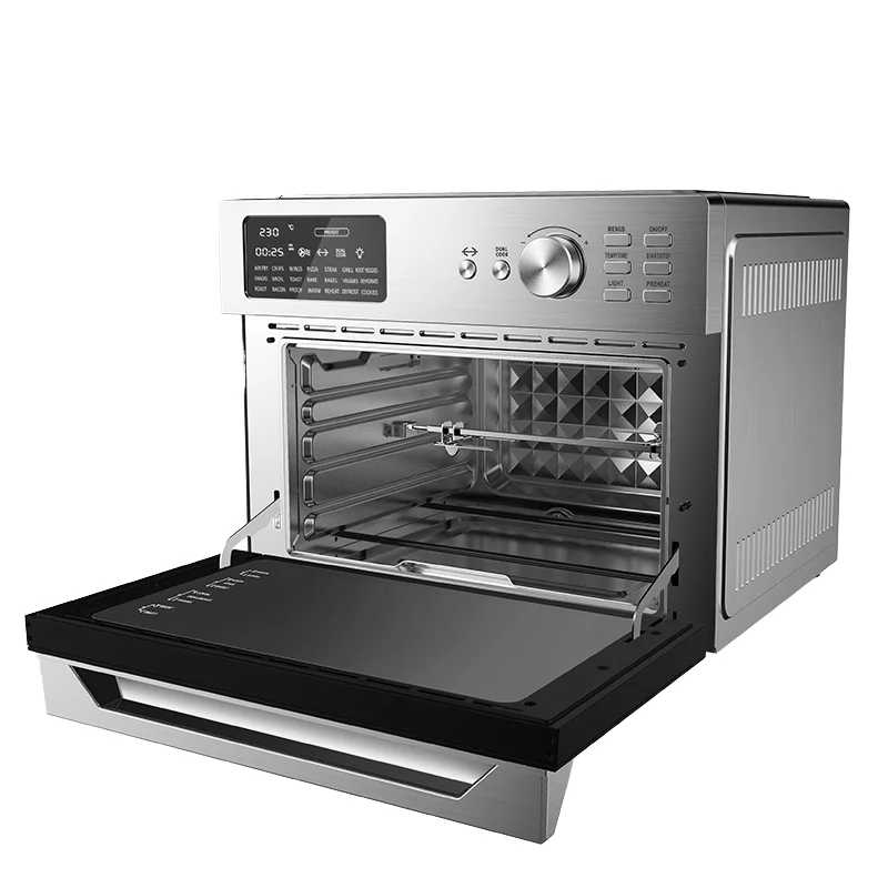 Horno para Pollo de 1800 Vatios, Horno de Convección sin Aceite, Extra Grande con Capacidad de 30L, Control Digital con Temporizador, Horno para Pizza