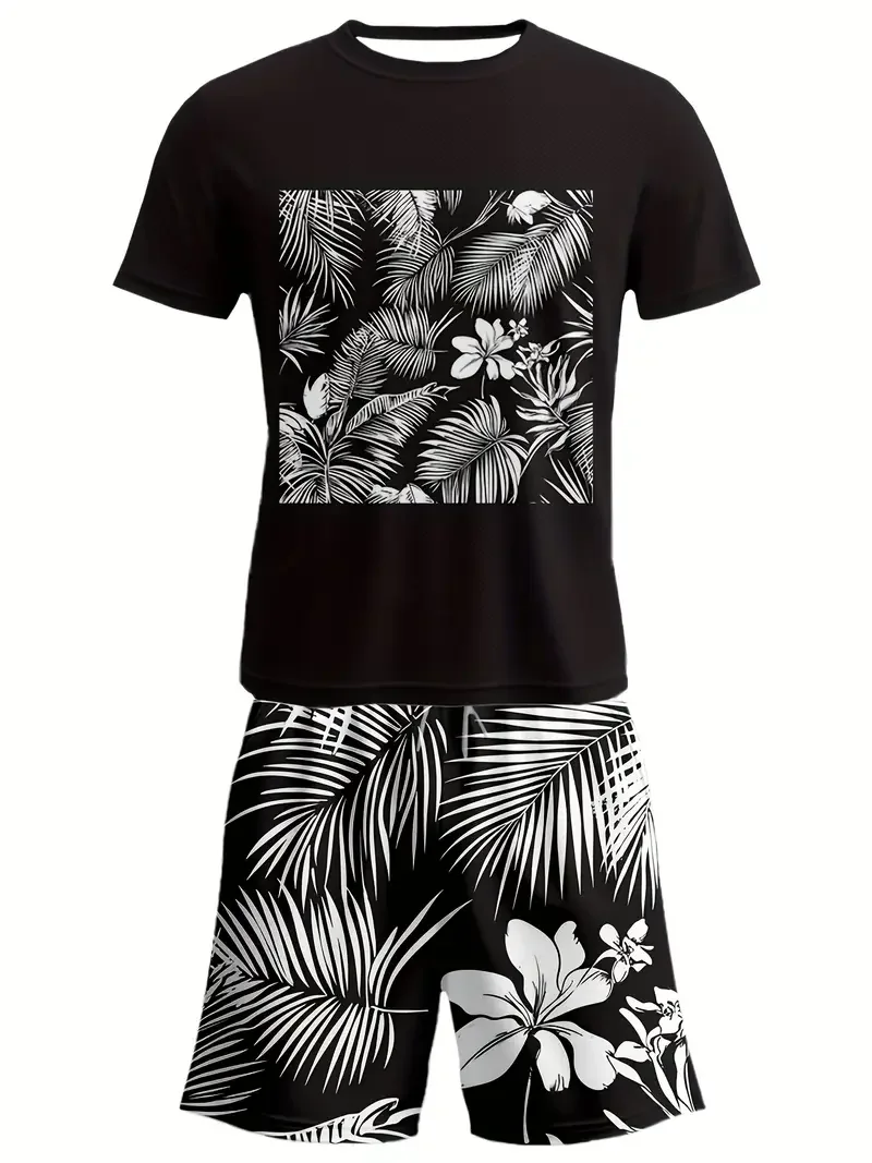 2025 outdoor activity 3D printed T-shirt set casual and comfortable T-shirt Leisure party attire Hip hop street style 