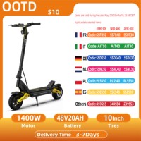 OOTD S10 Adult Electric Scooter 1400W Motor 48V20Ah Battery Off-Road  Escooter 10 Inch Road Tire Foldable E-Scooter