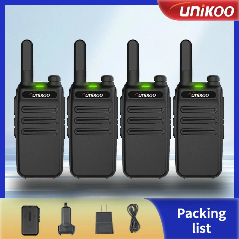 

Unikoo UK232 Walkie Talkie 4 PCS PMR FRS Portable Handheld Type-C Licence-free NOAA Portable Two Way Ham Radio for Hunting