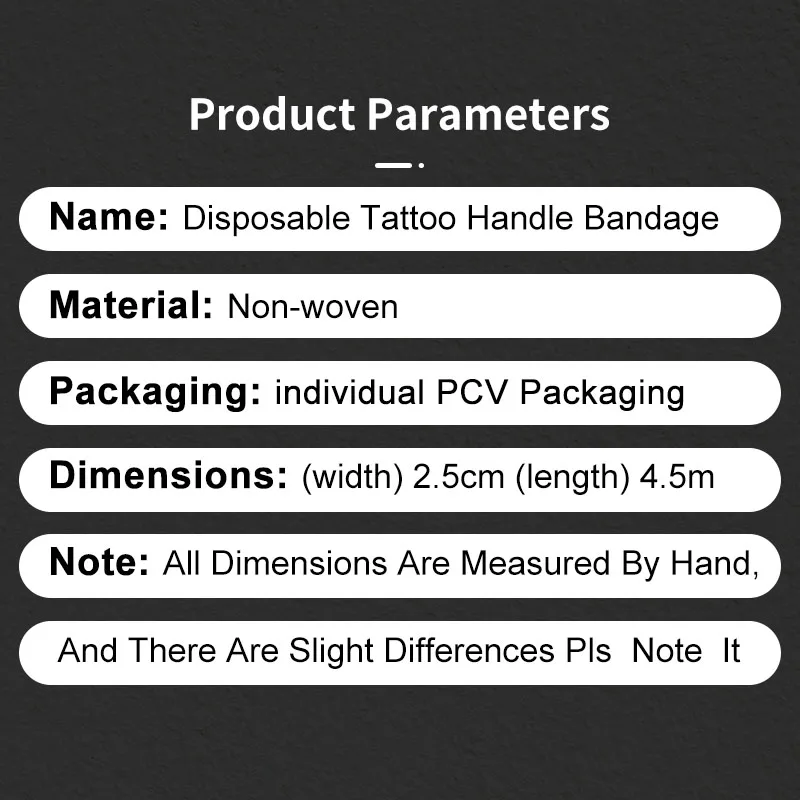 4/10/15/24PCS Black Tattoo Grip Bandage Cover Wraps Tapes Nonwoven Waterproof Self Adhesive Finger Protection Tattoo Accessories