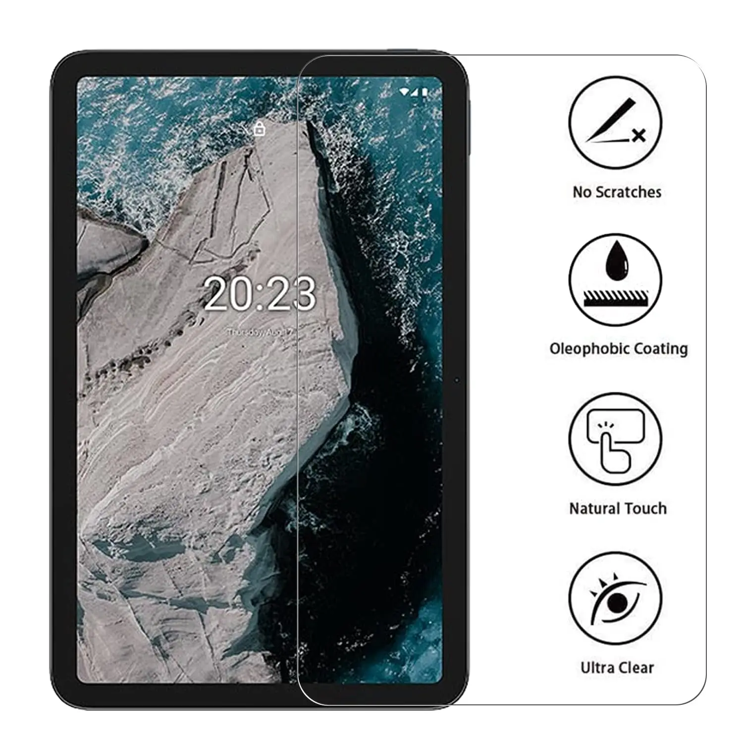 Screen Protector for Nokia T20 2021 Easy Installation Tempered Glass Film for Nokia T20 10.4 Inch HD Clear Protective Film