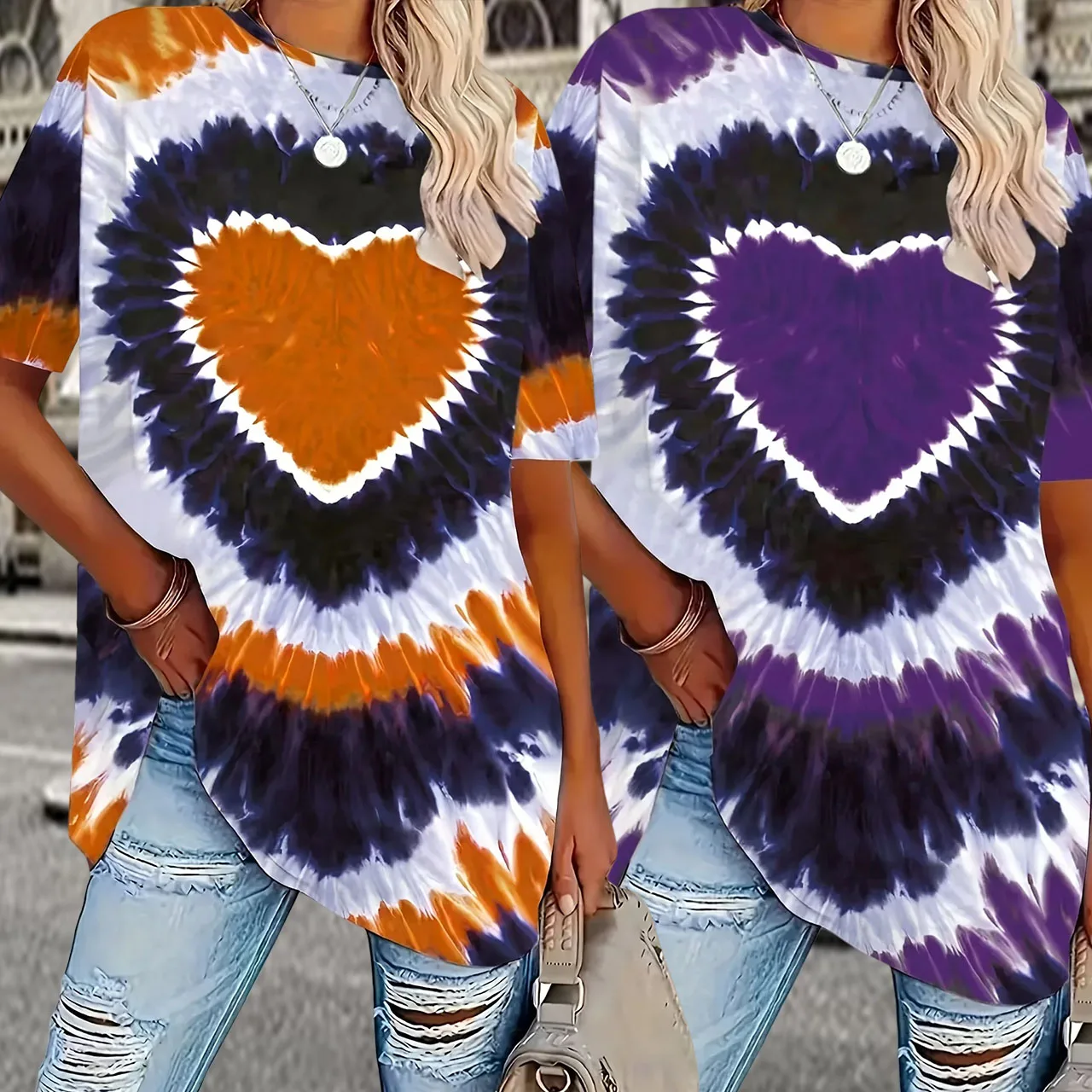 

Новая женская элегантная модная футболка больших размеров с 3D принтом в форме сердца, быстросохнущая дышащая удобная повседневная свободная футболка