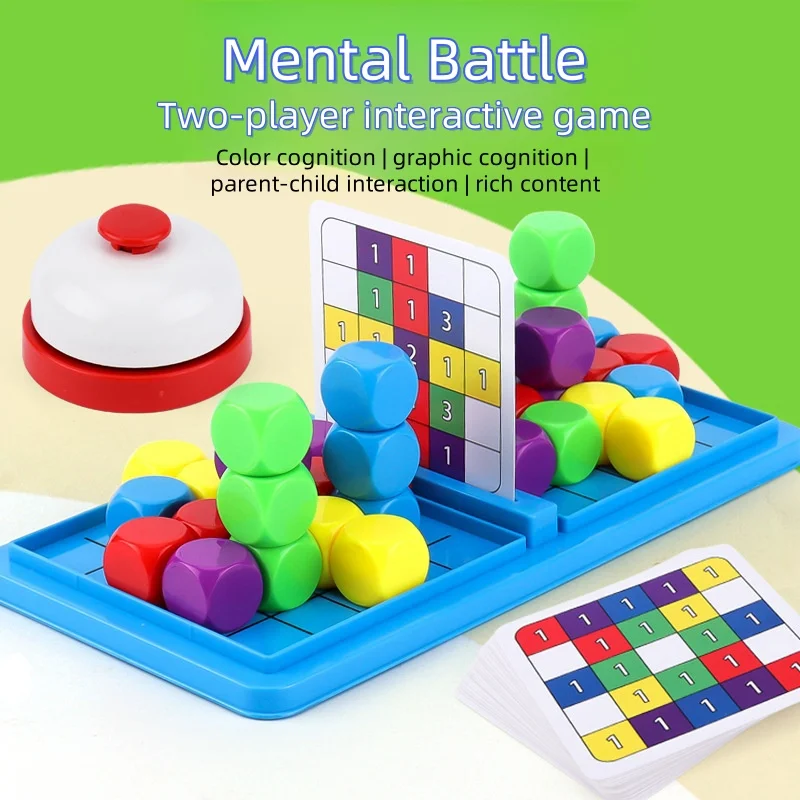 Competitive Board Game Dice Building Block Battle for Logical Thinking Spatial Children Educational Puzzle Game Board Toys