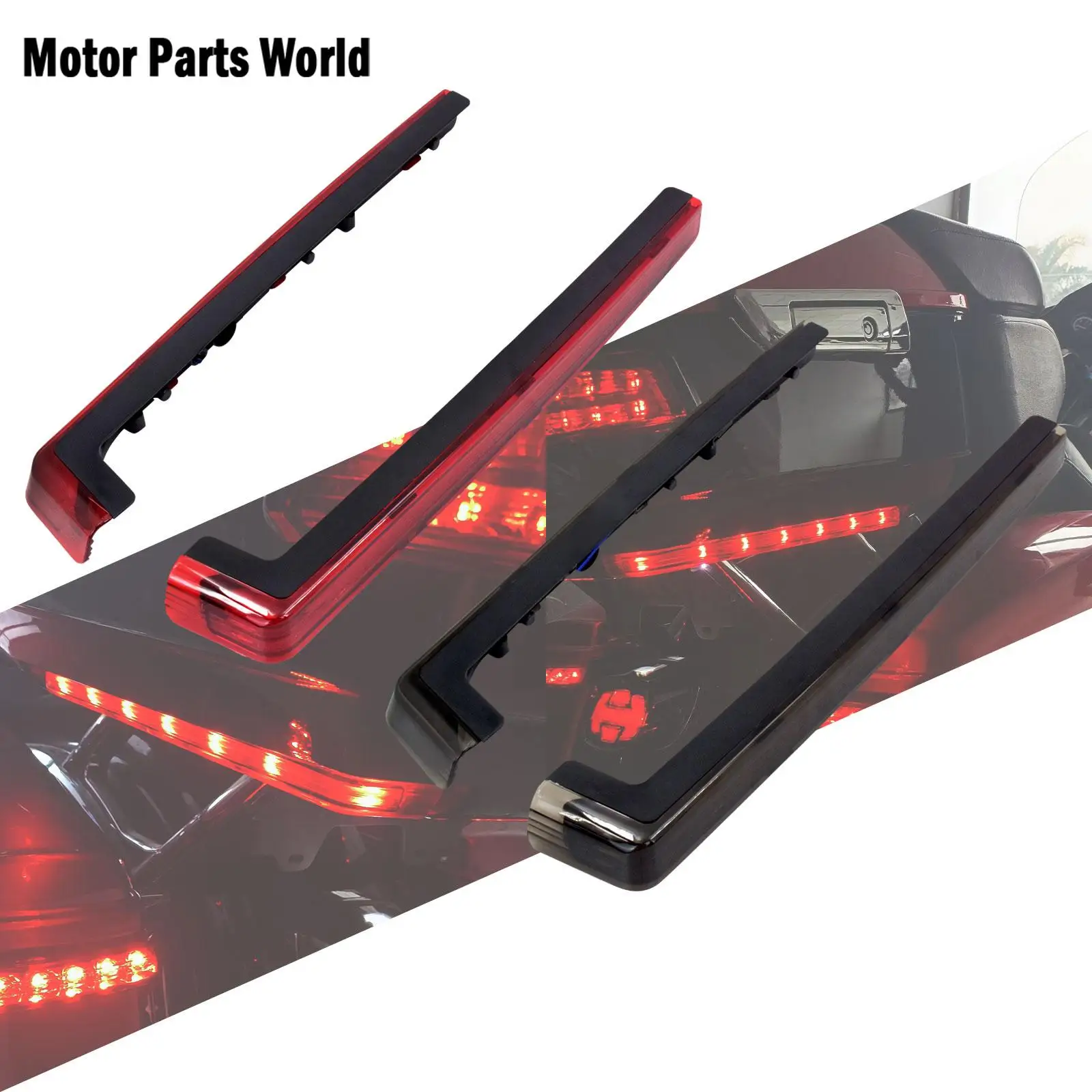 

Motorcycle Red/Smoke Tour Pak Pack Accent Side Marker Panel LED Light For Harley Touring 2006-2021 Electra Road Glide Road King