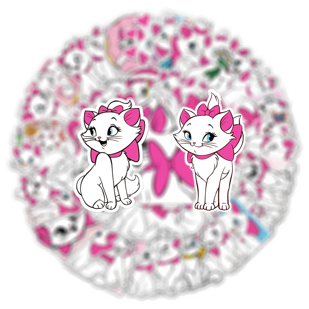

10/30/50pcs Cute Cartoon Disney Marie Cat Stickers Anime The AristoCats Decals DIY Scrapbook Luggage Phone Sticker for Kids Toy