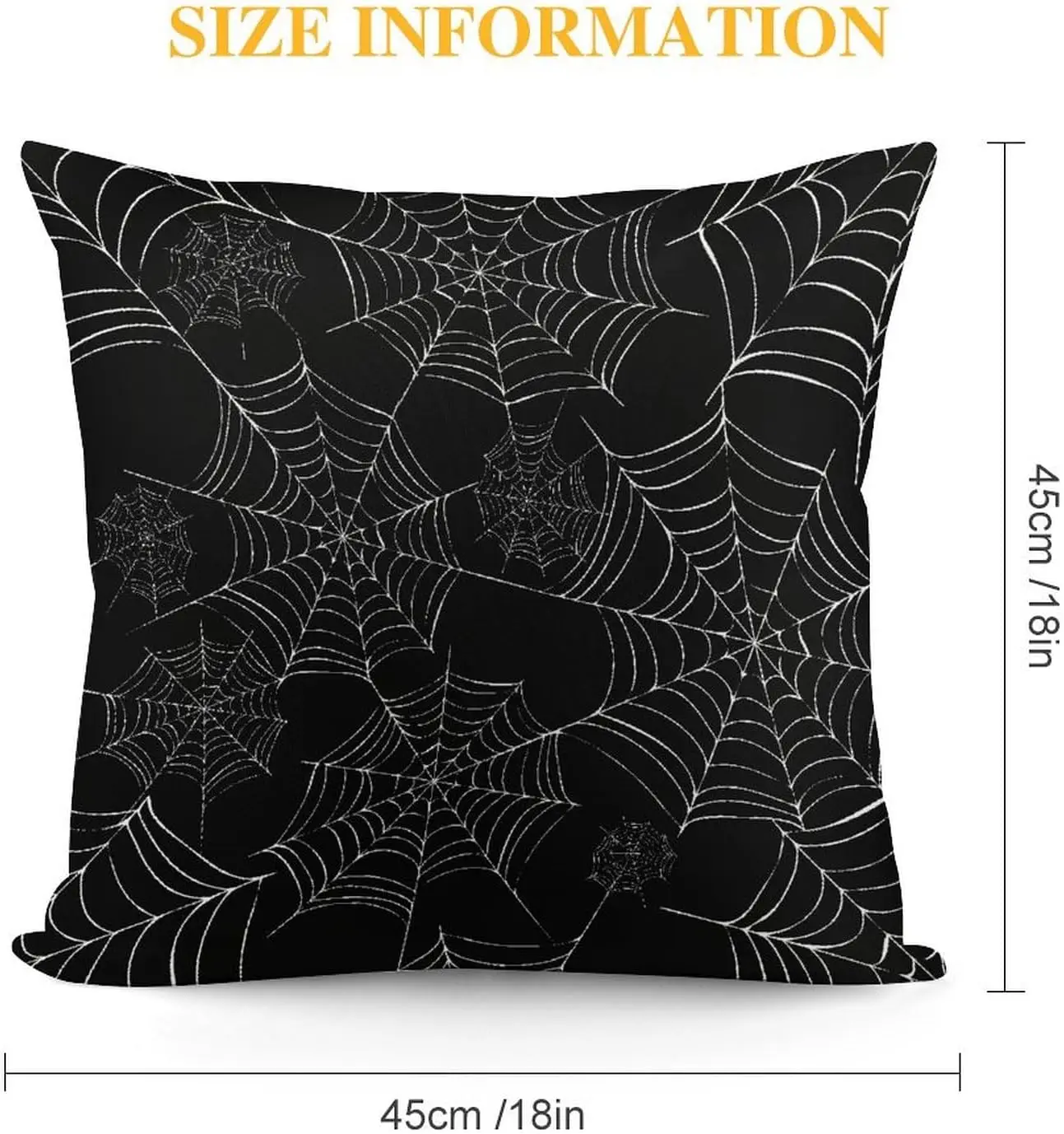 Spider Web Throw Pillow Covers for Teens,18 x 18 Inch,Black White Halloween Style Throw Pillow Covers for Sofa Couch Home Decor