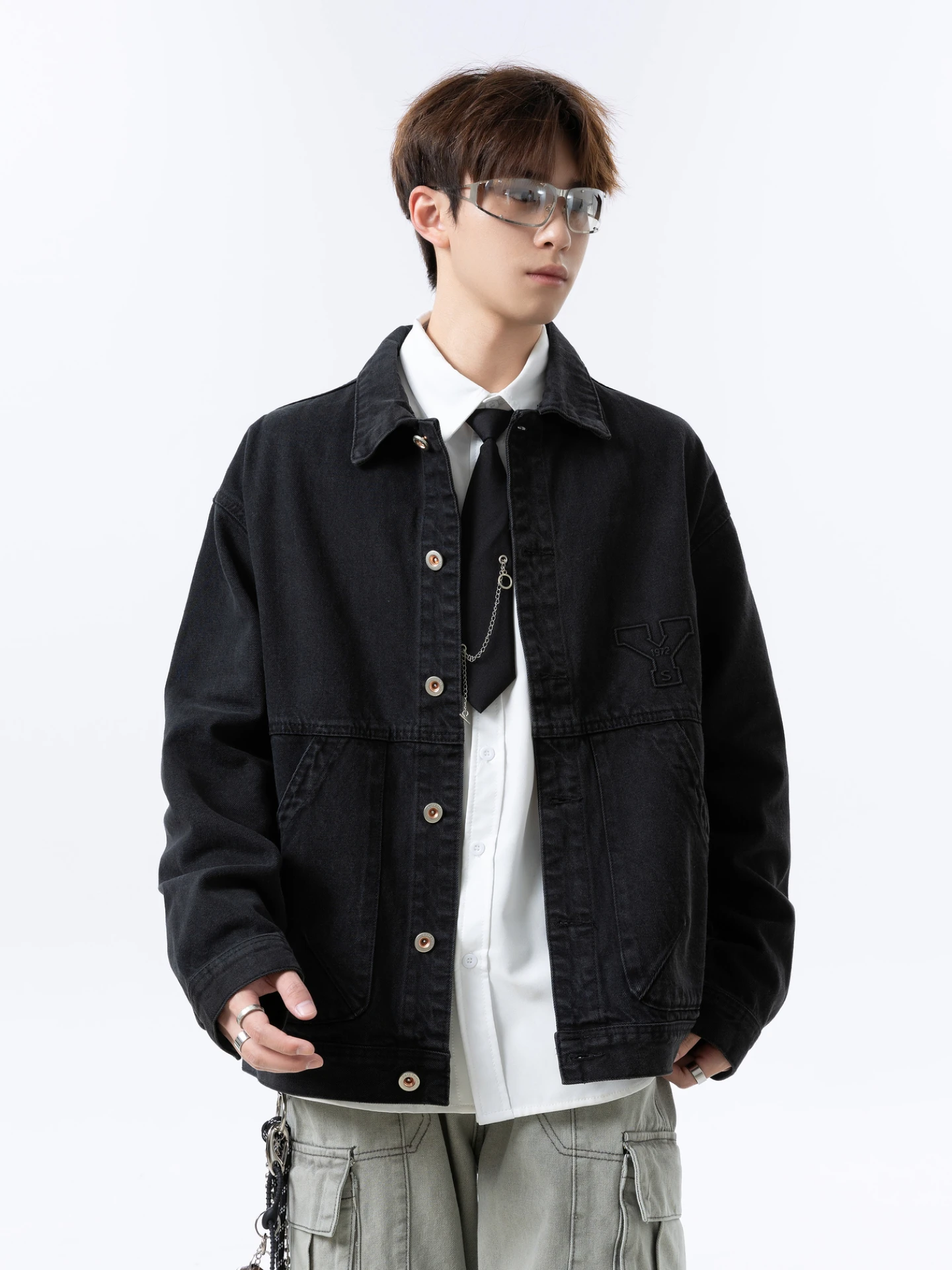 

Куртка Wukong Has Sto Streetwear из денима, винтажная, свободного кроя, повседневная, молодежная, из хлопка и полиэстера