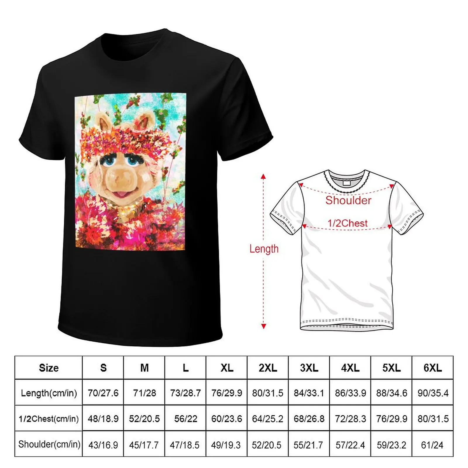 Miss Piggy Art T-Shirt Athletic Fit Sports Short Sleeve Top
