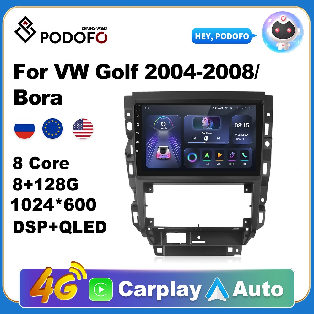 

Podofo For Volkswagen Golf 2004-2006 Car Radio Multimedia Video Player Navigation stereo autoradio DSP Android No 2din 2 din dvd