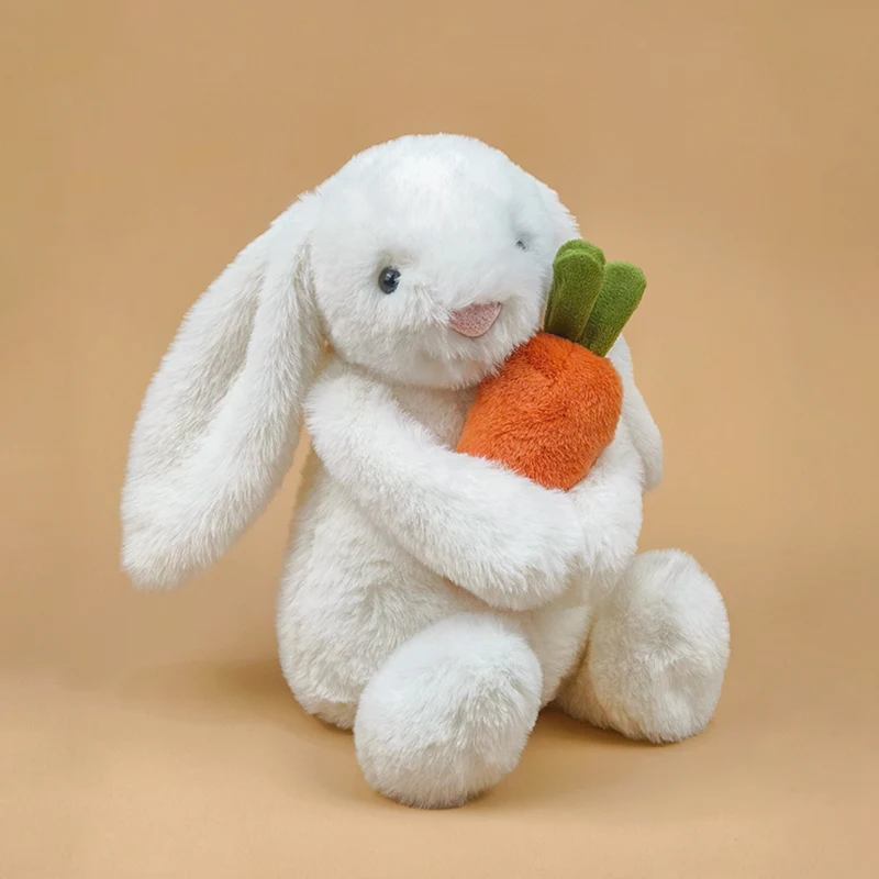 

Jellycat Adorably Bonnie Rabbit With Carrot Doll Soft Plushies Stuffed Animal Pink White Smiling Rabbit Plush Toy Xmas Gift Girl