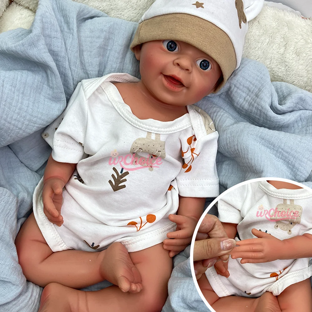 

18" High Quality Reborn Baby Doll Full Solid Silicone Reborn Doll Soft Flexible Weighted Newborn For Anxiety Emotional Support