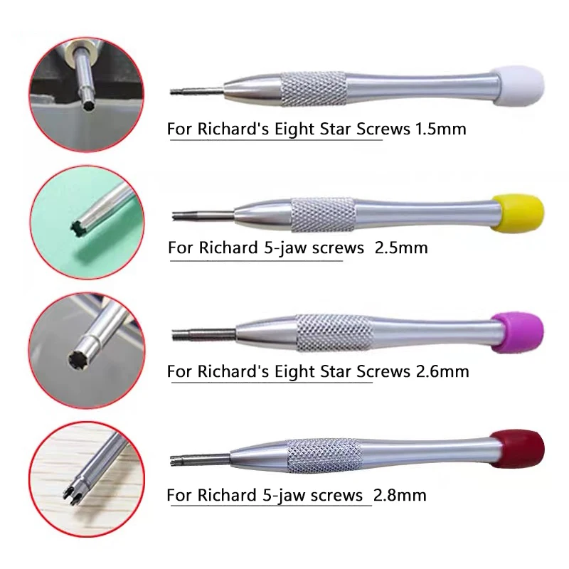 Assista Repair Tools para Richard Mille, 5-Jaw Chave De Fenda, Dial Strap, Remoção de parafuso, 8-Star Parafusos Movimento