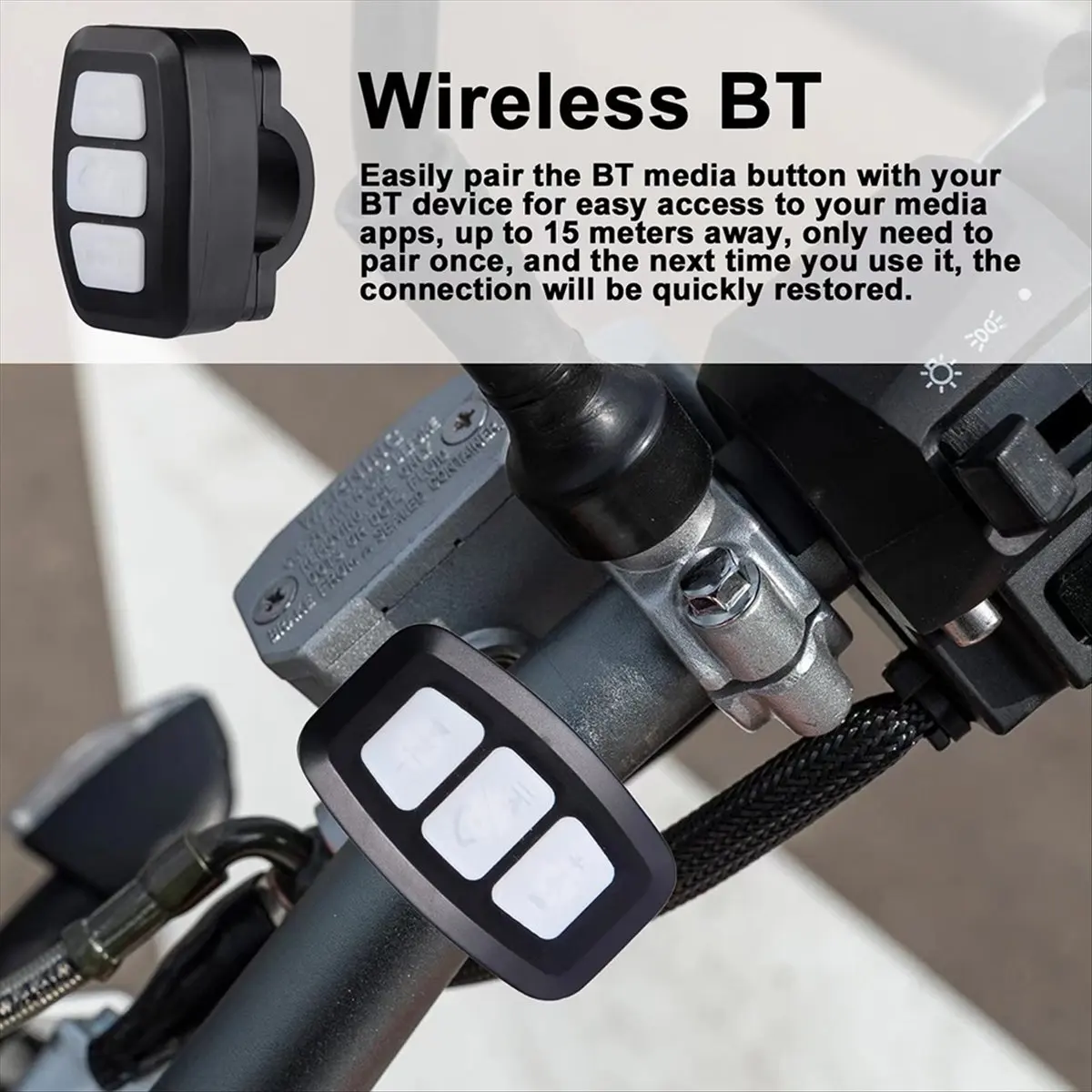 MYdaY- وحدة تحكم وسائط لمقود الدراجة النارية عن بعد معبأة بالميزة مصممة للاستخدام الدائم وركوب آمن ومريح #2