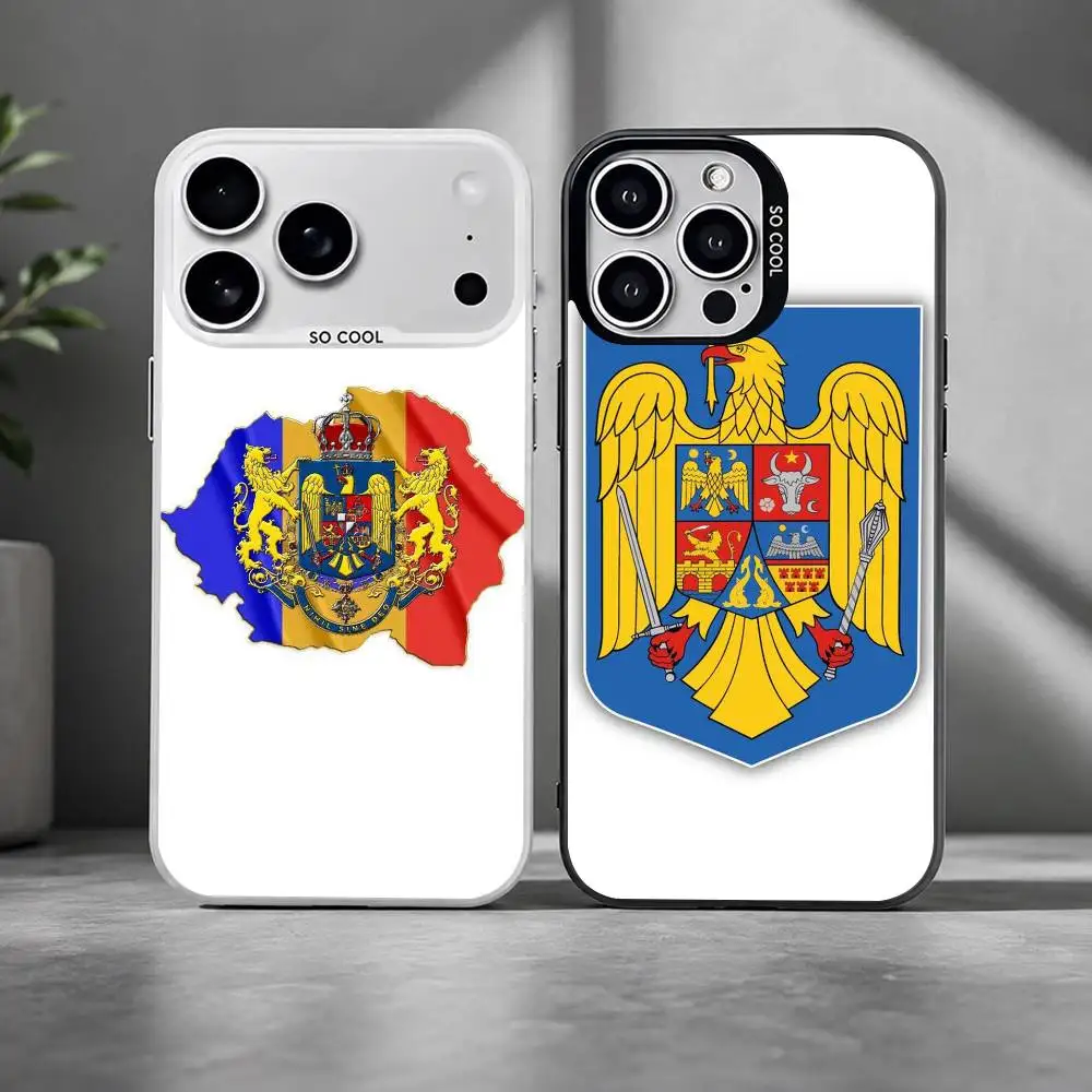 

Romania logo eagle Phone Case For iPhone 17,16,15,14,13,12,11 Plus,Pro Max,XS,Colorful Silver Cover
