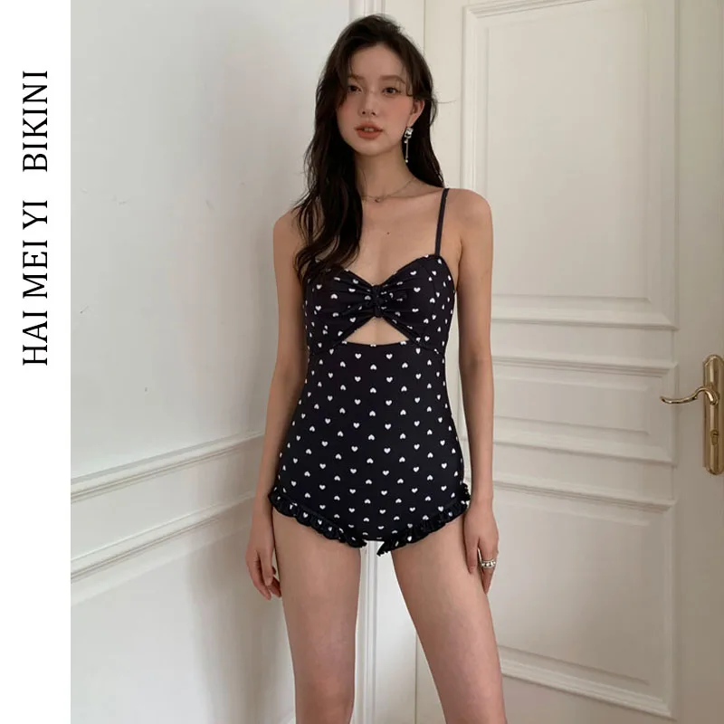 

Новый слитный купальник для женщин: утягивающий, скрывающий живот, с эффектом пуш-ап для небольшой груди, в горошек, для термальных источников и отдыха