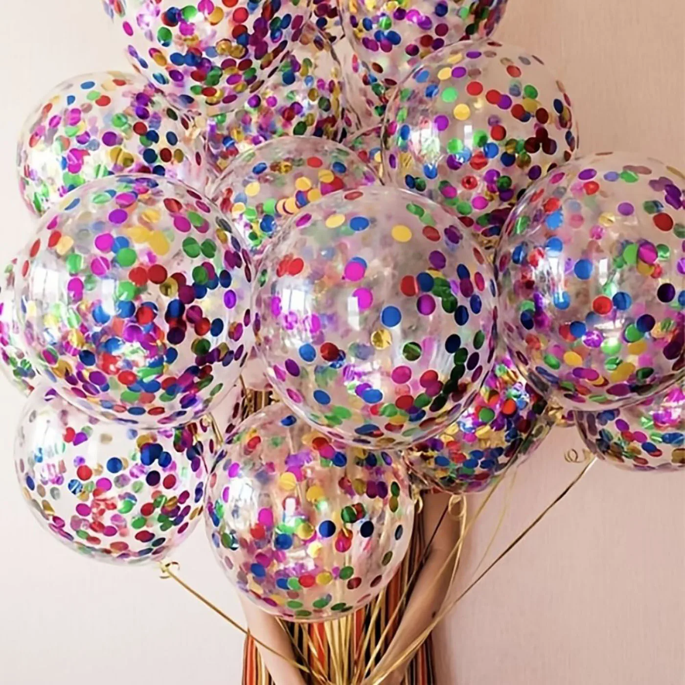 40 Pcs Colorful Confetti Balloons 12 Inch Transparent Sequin Balloons, Birthday Balloons Celebration Arrangement Decoration