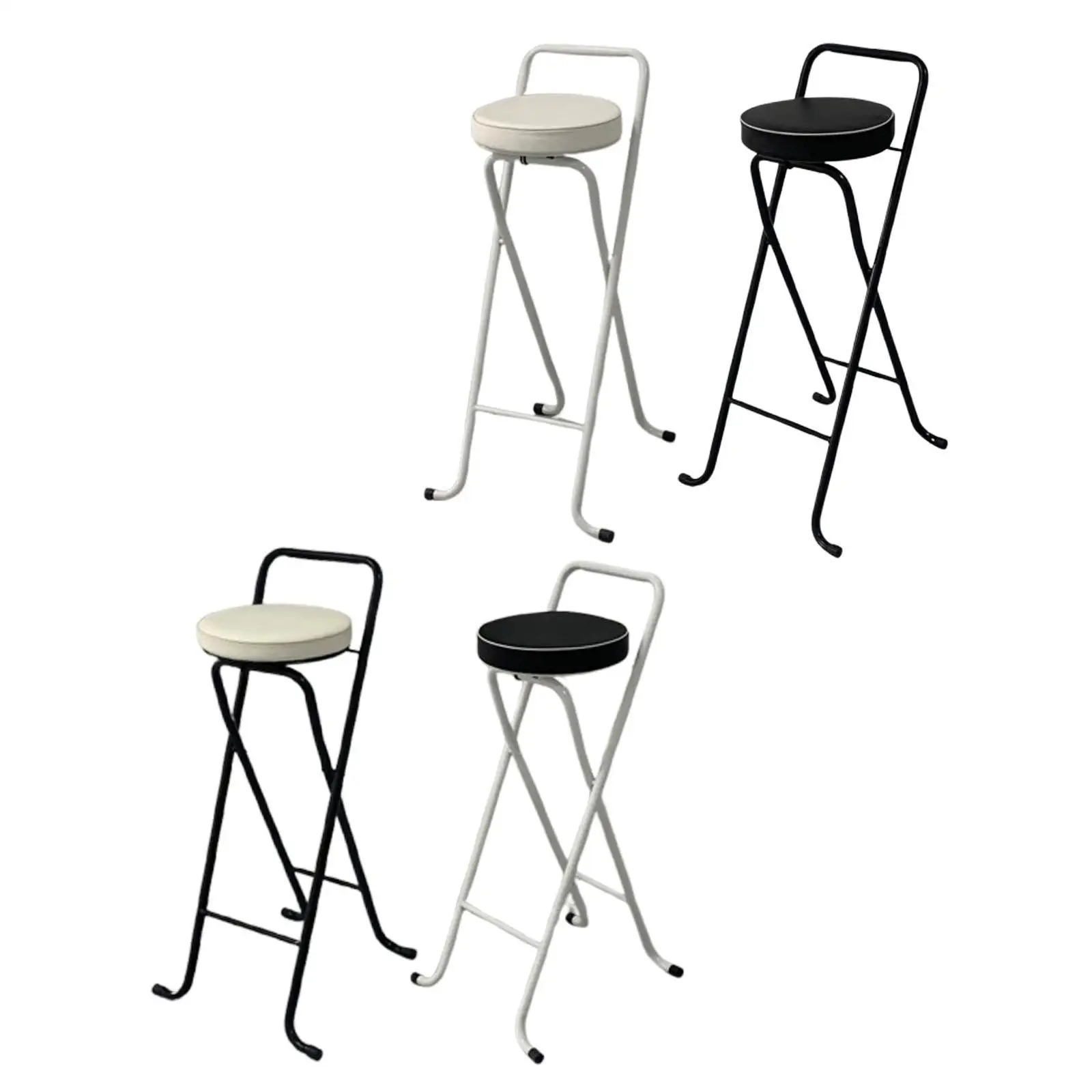 Bar Stool Counter Height Stool Folding Padded Seat Round PU Cushion Adults Barstool for Party Cafe Restaurant