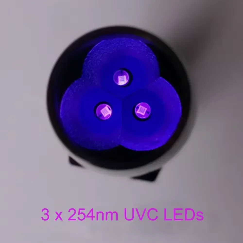 

GD Shortwave UV Flashlight 254nm/365nm/395nm Invisible Inks Stamps Banknotes Phosphor Detector UVA UVC Blacklight LED Flashlight