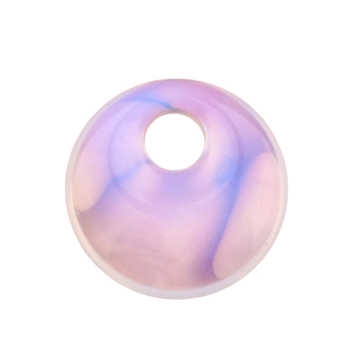 Opalite 30MM Round Disc Lucky Coin Pingan Pendant for Jewelry Making Crystal Amulet Circle Donut Stone Beads 6MM Hole