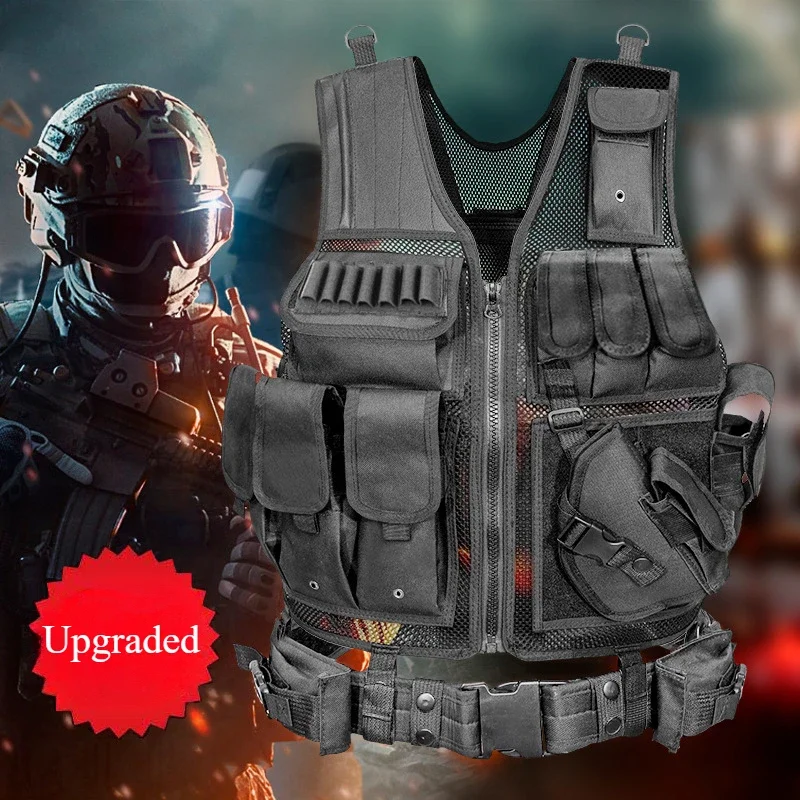 Hunting Vests Tactical Equipment Military Gear Airsoft Plate Tactical Vest Carrier Combat MOLLE Breathable Stabproof Waistcoat