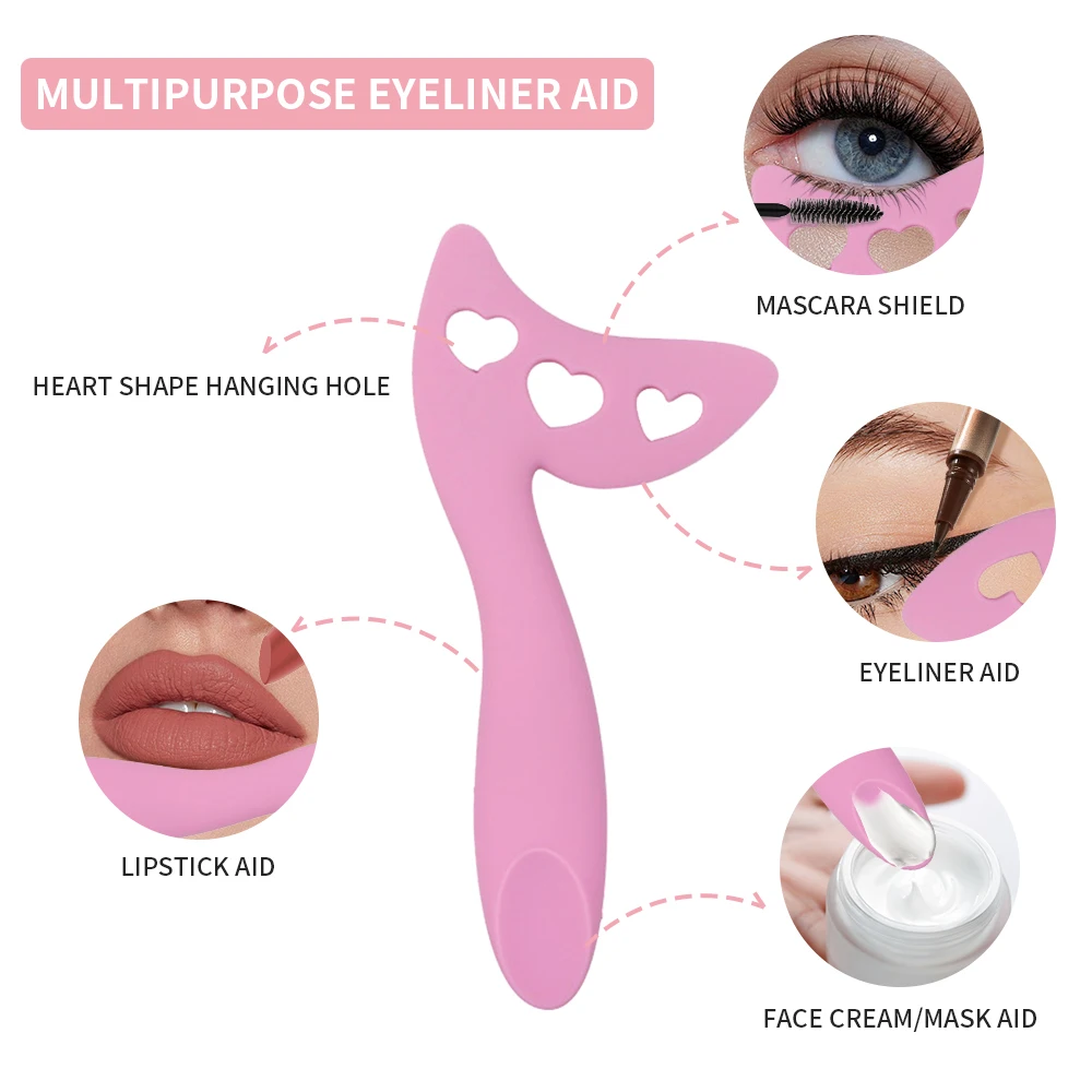 Silicone Eyeliner Assist Template Set Eyeliner Stencils for Eyes Cosmetics Make Up Template Reusable Eyeliner Stencils Silicone