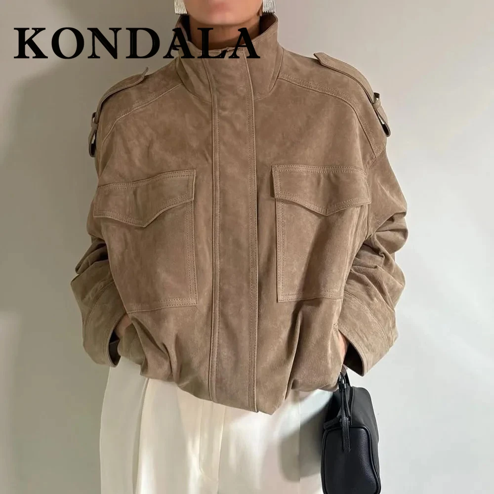 

KONDALA винтажные крутые повседневные уличные женские осенние куртки уличная одежда цвета хаки шикарная уличная мода 2023 осень Mujer верхняя одежда