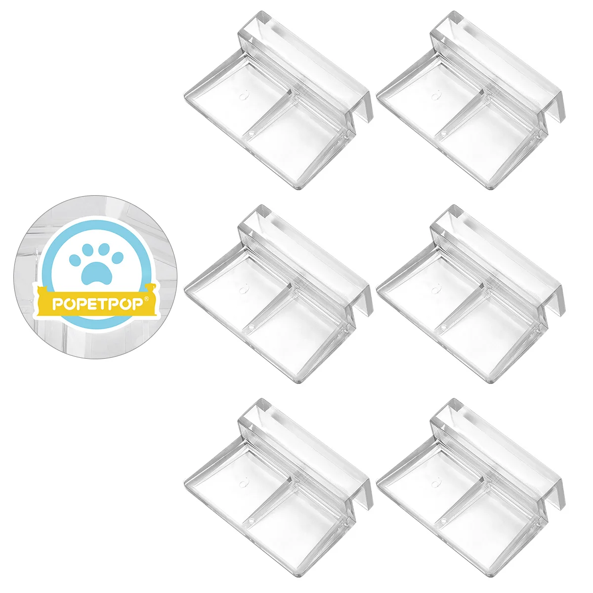 

6Pcs Clear Acrylic Aquarium Fish Tank Glass Cover Clip Support Holder Easy Install No Slipping Compact Size Fish Tank Glass Clip