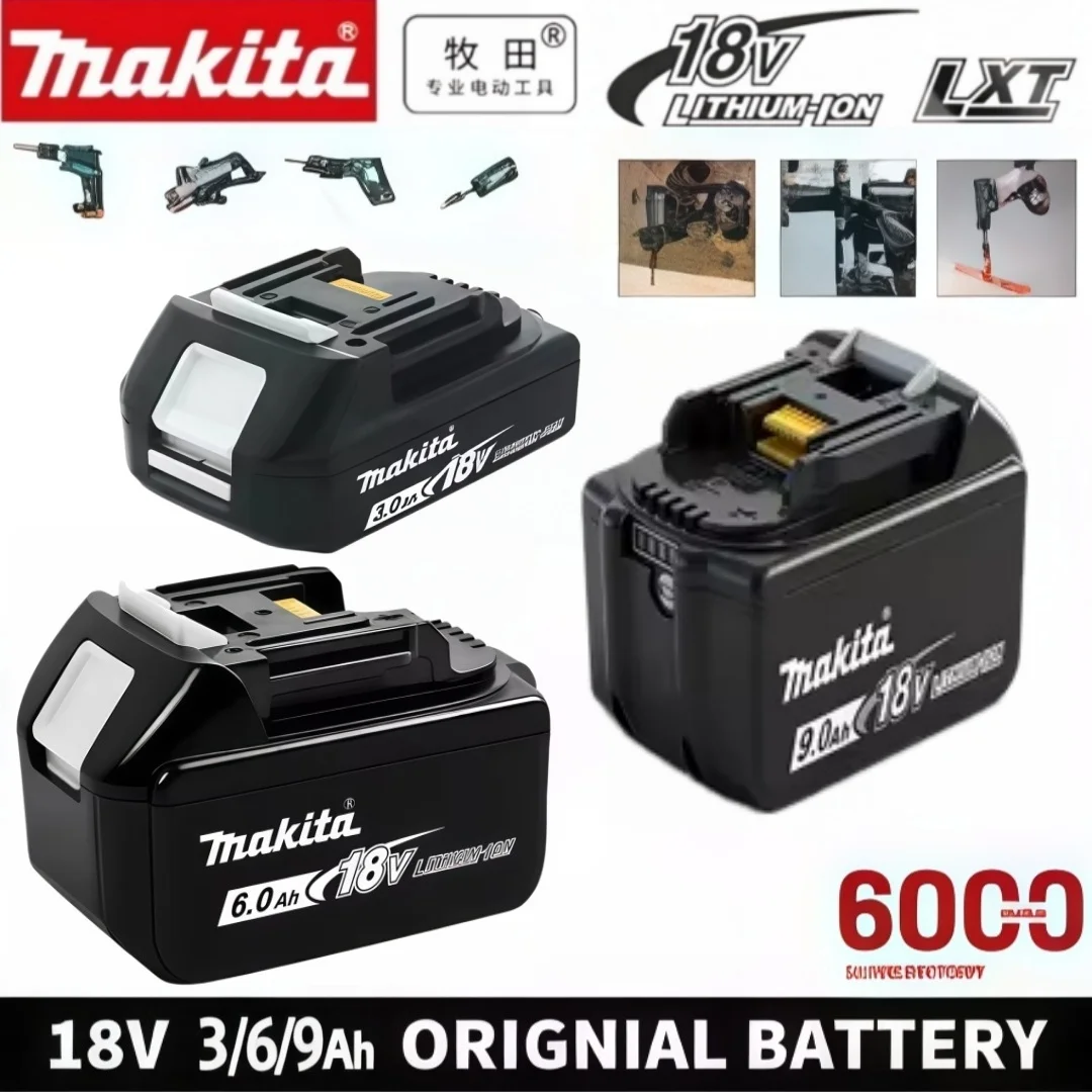 Original Makita 18V 6Ah Li-ion Battery Perfect Replacement Compatible with BL1830 BL1850 BL1860 Cordless LXT Power Tools